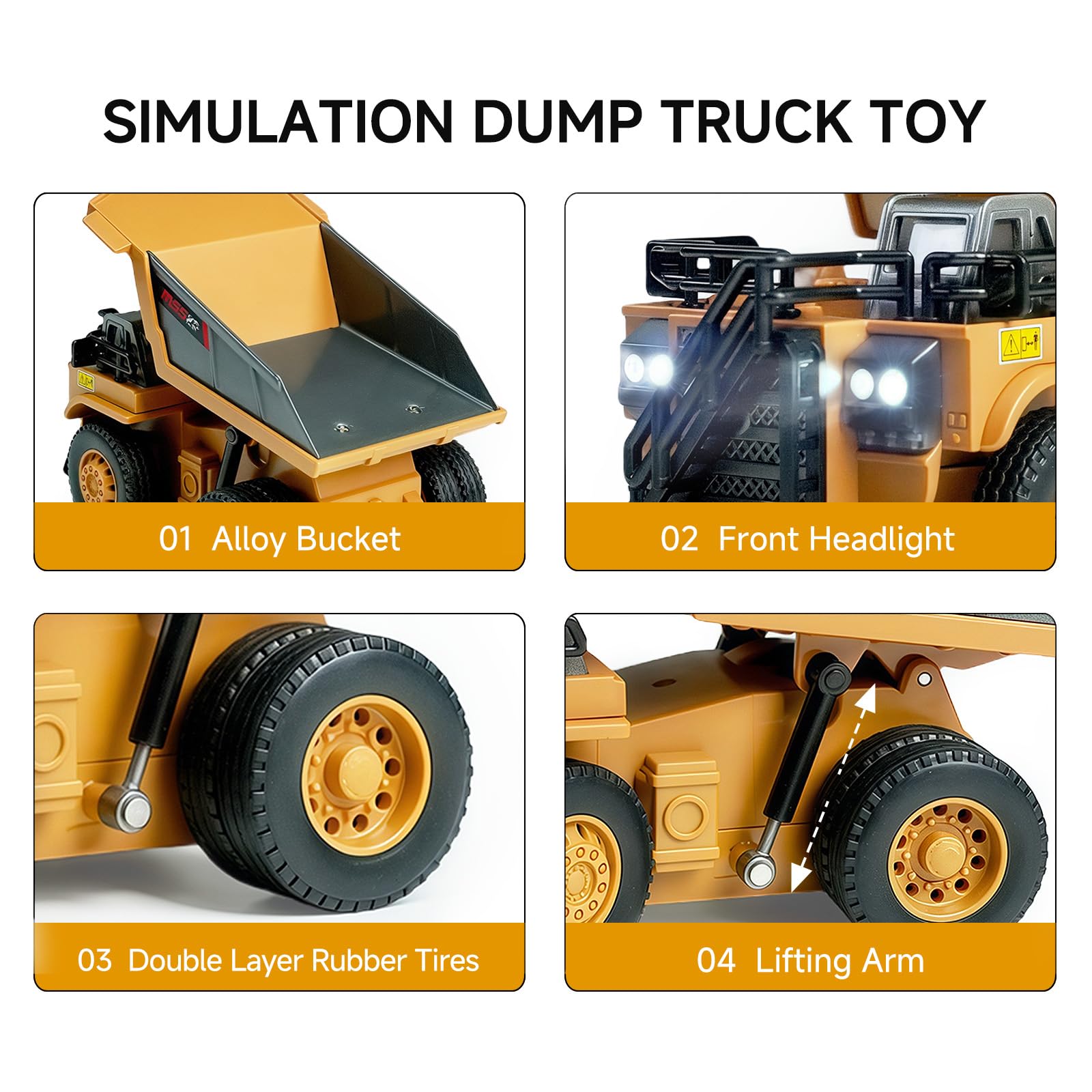 その他 Rc dump BRRRRT 1/64 RC Dump Truck,Mini Dump Truck Toy,8-Channel Remote